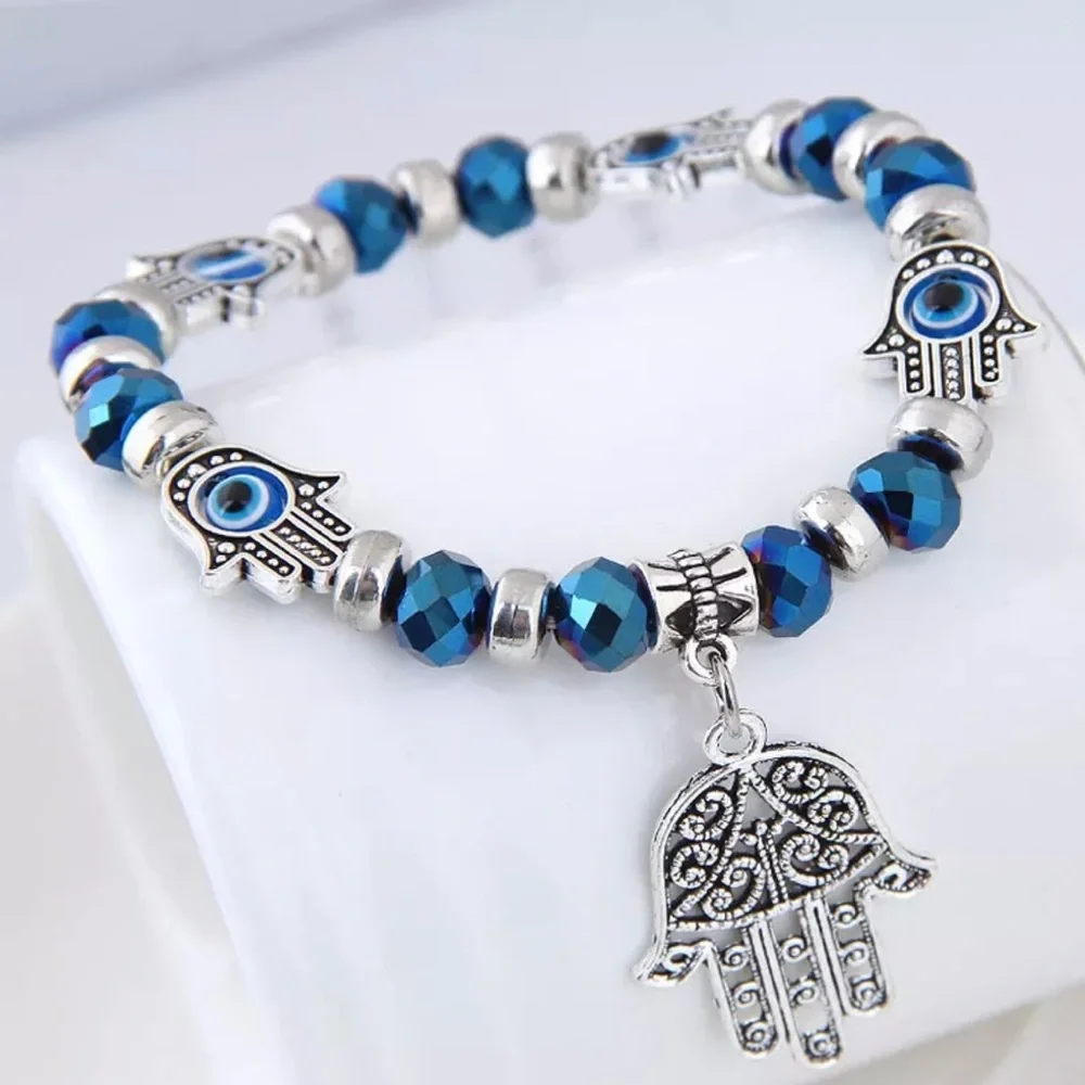 Hamsa Teal Blue Bracelet - Picture 1 of 2